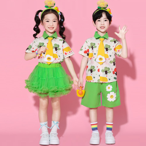 六一兒童幼兒園蓬蓬裙背帶褲畢業表演服裝小學生啦啦隊合唱演出服