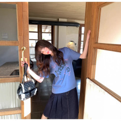 原創字母印花鎖鏈綉短袖t恤女夏季小衆寬松顯瘦純棉上衣