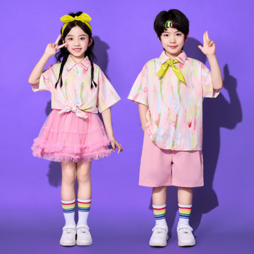 六一兒童表演服裝小學生啦啦隊合唱演出服幼兒園畢業照班服舞蹈服