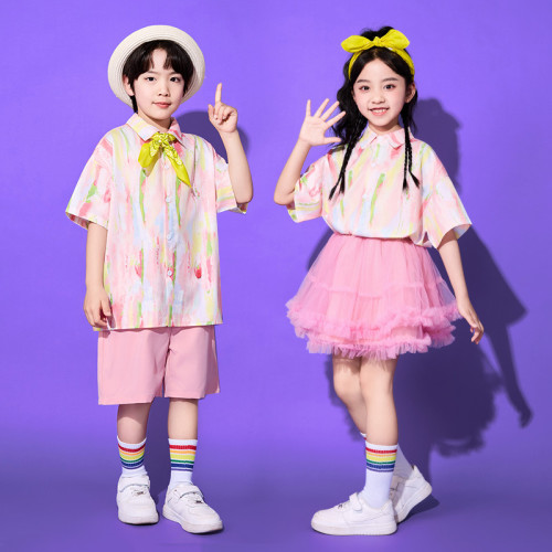 六一兒童表演服裝小學生啦啦隊合唱演出服幼兒園畢業照班服舞蹈服