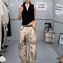 25363大愛美依緣2025夏季新辣妹風無袖套頭背心復古寬松濶腿褲女
