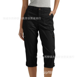 2025女裝新款純色多口袋七分休閒褲夏季新款七分褲子休閒褲百搭清