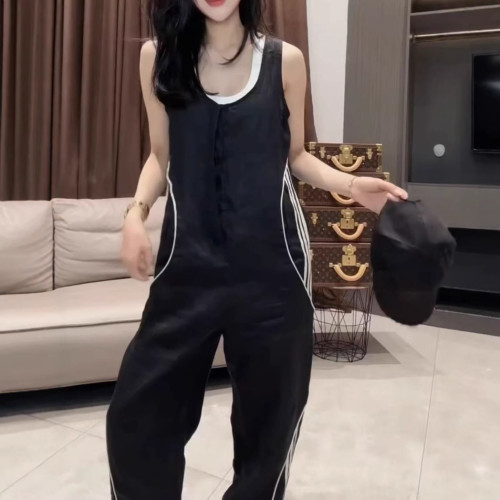 25387大愛美依緣2025夏季新款休閒時尚寬松濶腿連體褲洋氣顯瘦潮