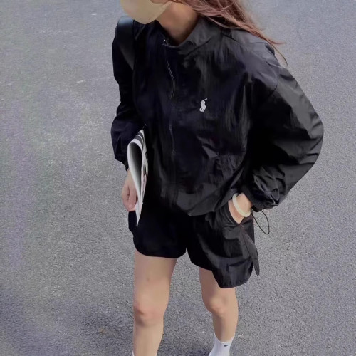 輕薄透氣休閒運動防曬套裝女2025夏季新款時尚百搭短款外套兩件套