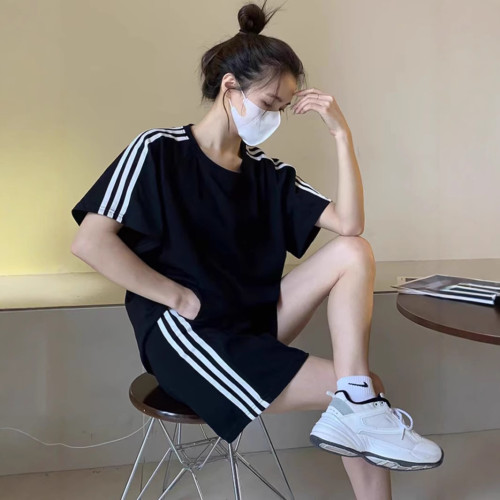 高級感運動服套裝女夏季寬松韓版時尚炸街短袖短褲休閒兩件套跑步