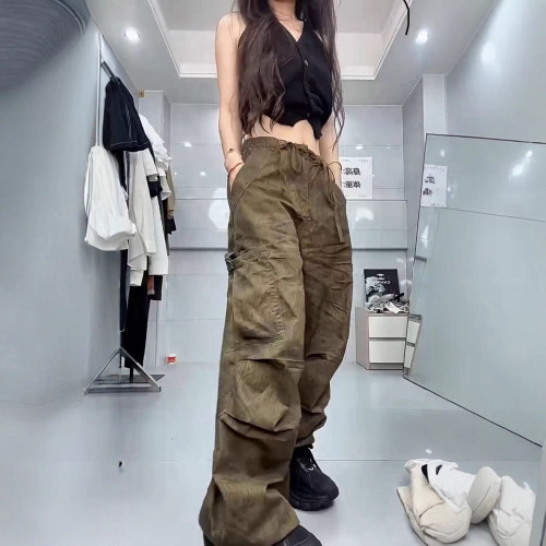 25369大愛美依緣2025夏季新款V領修身無袖上衣休閒工裝褲洋氣顯瘦