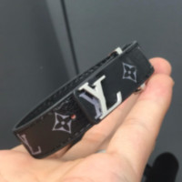 驢家歐美皮繩四葉草印花高品質皮繩男款手環老花手繩