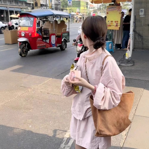 夏季速乾防曬套裝女運動蝙蝠衫韓系寬松短褲兩件套小個子2025新款