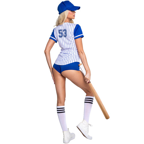S-XL條紋運動棒球服 派對裝COS性感啦啦隊服 拉拉隊服 萬聖節服裝