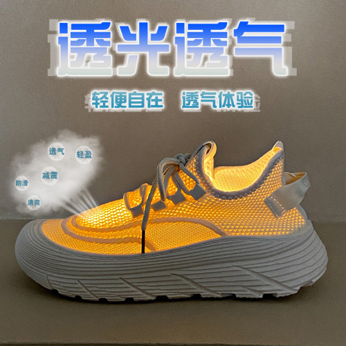 ins韓版飛織鞋2025夏季新款學生運動鞋網面透氣健身跑步休閒A5001