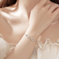 新款葫蘆手鏈女925純銀小衆設計氣質手環微鑲鋯石ins風手飾品