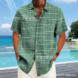 2025亞馬遜跨境獨立站新款休閒元素夏季口袋短袖襯衫