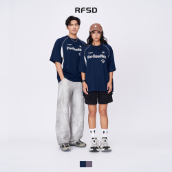 RFSD男裝|2025春夏新款賽車服潮牌美式字母logo拼接撞色短袖T恤男