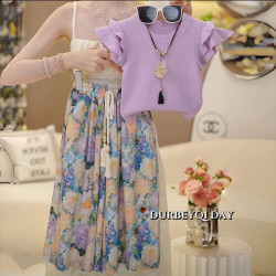 女童套裝輕奢高級感夏季韓系穿搭2025新款兒童夏裝衣服裝女孩潮流