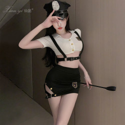 仙懿情趣內衣女警cos制服免脫包臀裙空姐純欲性趣約會戰袍誘惑683