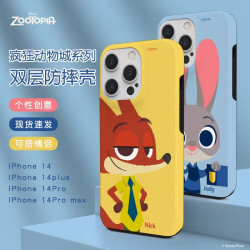 瘋狂動物城適用iphone16手機殼卡通14promax蘋果防摔雙層15保護套