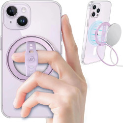 手機支架帶磁吸無線充電磁吸矽膠多功能手釦支架爆款