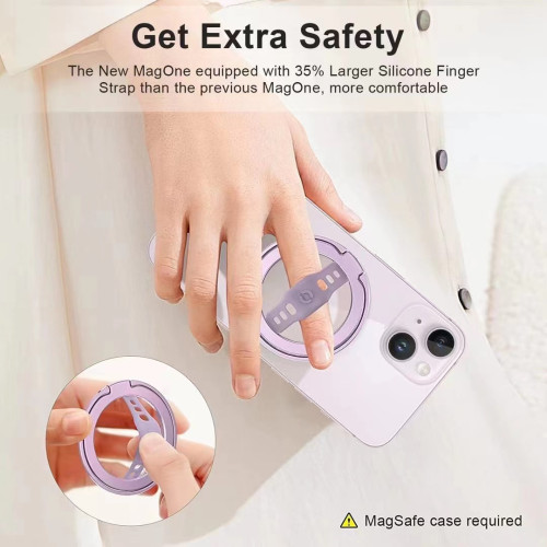 手機支架帶磁吸無線充電磁吸矽膠多功能手釦支架爆款