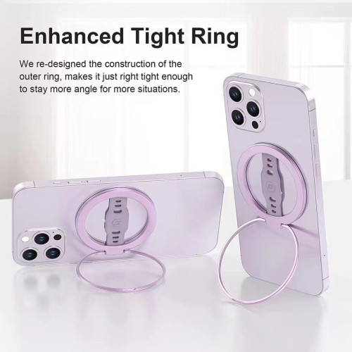 手機支架帶磁吸無線充電磁吸矽膠多功能手釦支架爆款