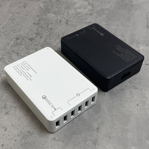 60W桌面充電器 6口多功能辦公室桌面充電站多口USB手機充電頭