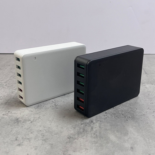 60W桌面充電器 6口多功能辦公室桌面充電站多口USB手機充電頭