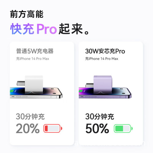 安克充電器快充插頭安心充30W-A2147