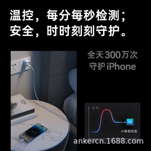 安克充電器快充插頭安心充30W-A2147