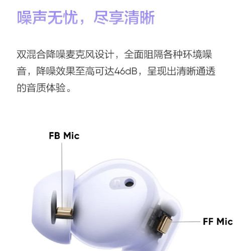適用於realme真我Buds T310藍牙耳機運動跑步超續航46dB混合降噪