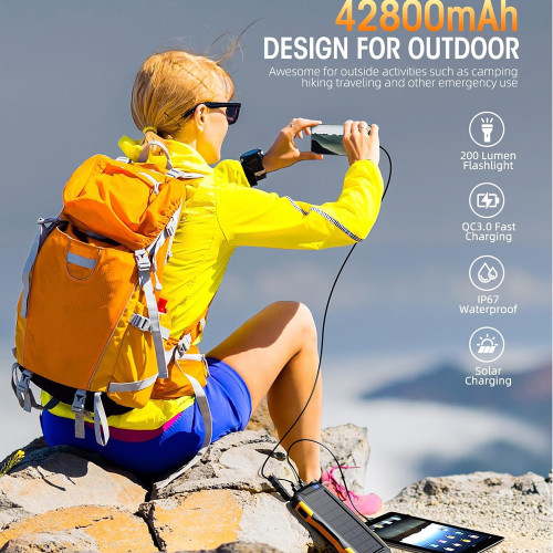 太陽能行動電源42800mAh Portable Charger Solar Power Bank