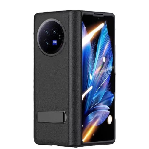 適用VIVOXFold3手機殼納帕真皮全包鉸鏈磁吸一體支架防摔中軸保護