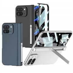 適用Google Pixel 9 Pro Fold 手機殼摺疊螢幕支架純色磨砂硬殼