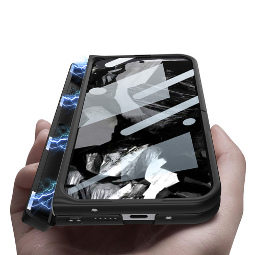 適用Google Pixel 9 Pro Fold 手機殼摺疊螢幕支架純色磨砂硬殼