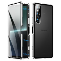 適用索尼Xperia1 VI 代金屬邊框手機殼雙面高清玻璃萬磁王