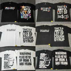 跨境高品質THAT'S A AWFUL LOT OF COUGH SYRUP純棉圓領T恤短袖
