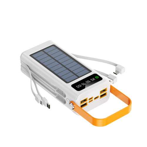 太陽能充電寶超薄自帶線40000mAh大容量快充可攜式行動電源