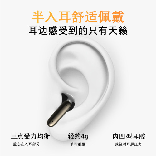 2025新款混合降噪藍牙耳機電顯示屏六麥半入耳ANC ENC抗風噪耳機