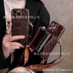 斜背風琴卡包手機殼適用iPhone15promax皮質高級感14pro電鍍12/13