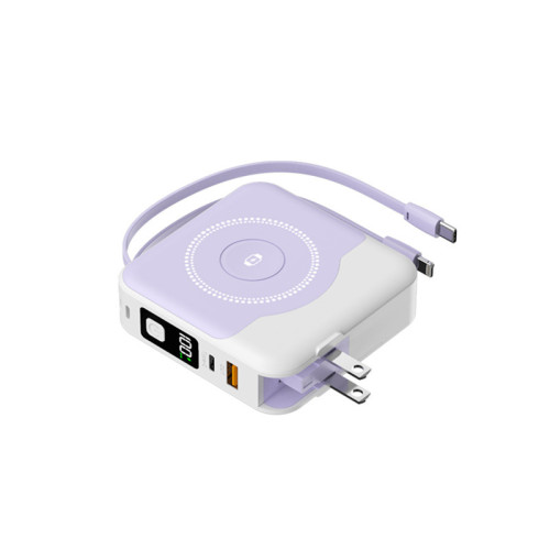 iwatch磁吸手錶無線快充充電寶五合一帶插頭雙線牆充可攜式行動電源