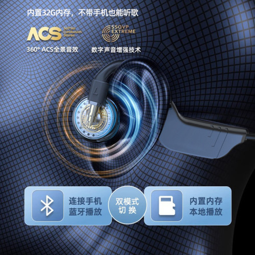 骨傳導藍牙耳機K9Pro下水遊泳IPX8級防水防汗自帶32G內存無線運動