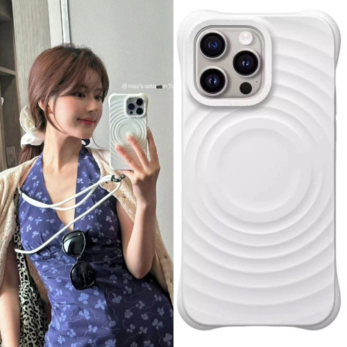 精緻版純色波漾殼適用iPhone16pro蘋果15手機殼趙露思磁吸防摔14