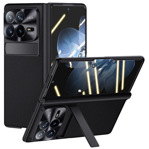 適用小米MixFold4手機殼鉸鏈真皮納帕中軸殼膜一體支架防摔保護殼