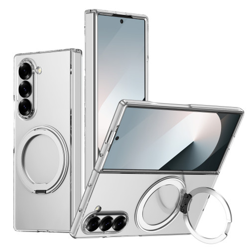 適用三星Z fold7透明手機殼360旋轉支架無線充電防摔