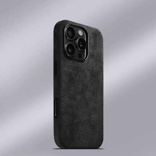適用蘋果iPhone16Pro奢華進口磁吸翻毛皮手機殼15ProMax歐締蘭14