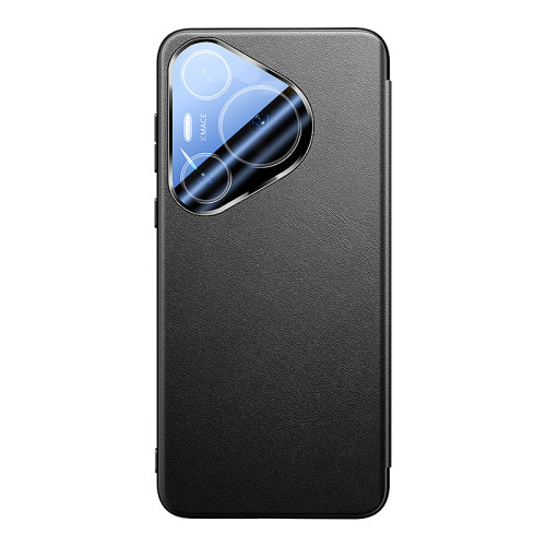 華爲Pura70pro+手機殼翻蓋式皮套70ultra磁吸pura70鏡頭全包防摔
