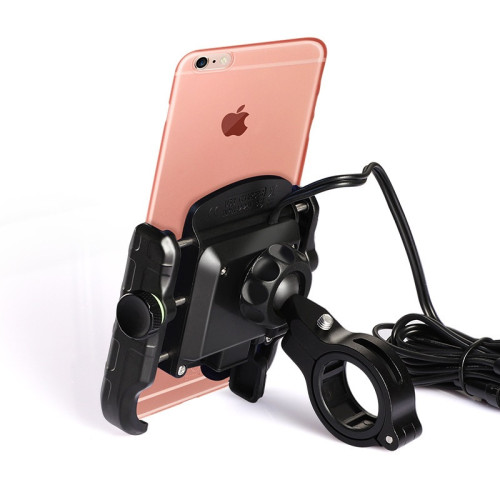 摩達通摩托車手機支架帶usb電器qc3.0快充鋁合金導航手機架帶開關
