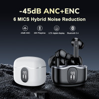 伽德仕M18外顯屏藍牙耳機降噪混合餽ANC+ENC半入耳式六麥耳塞式