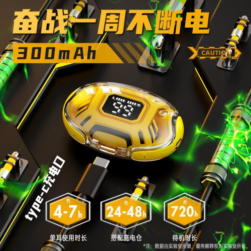 重低音新款TWS藍牙耳機 超長續航運動入耳式機甲風呼吸燈耳機