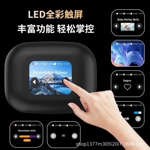 智能翻譯耳機A16minipro掛耳OWS彩色螢幕LCD開放式無線藍牙迷你