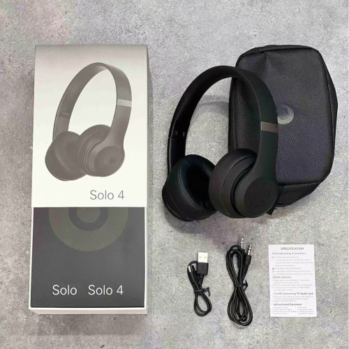 新款Solo4頭戴式藍牙耳機帶彈窗可折曡收納包重低音無線耳機