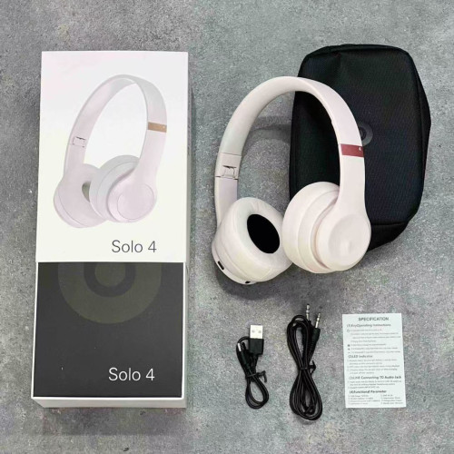 新款Solo4頭戴式藍牙耳機帶彈窗可折曡收納包重低音無線耳機